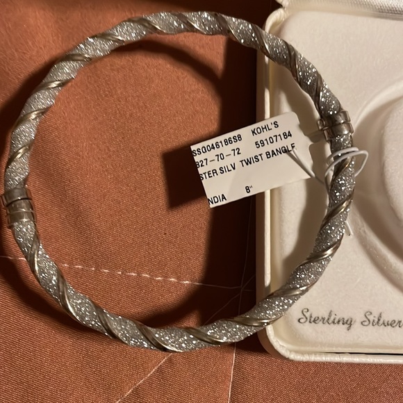 Sterling silver bangle twisted bracelet - Picture 2 of 3